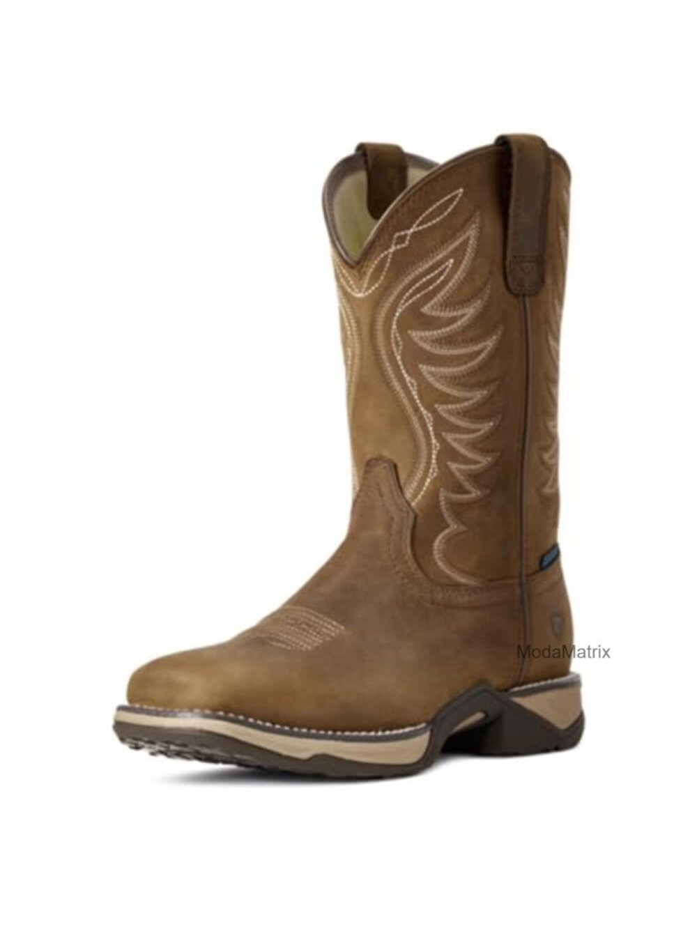 Women's Waterproof Leather Western Boot - Distressed Brown